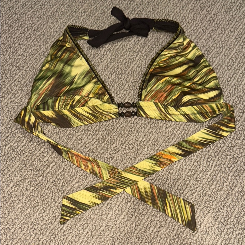 NWOT Lucky Brand Multicolor Halter Bikini Top Small